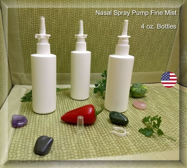 Nasal Spray Pump Fine Mist 4 oz. HDPE White Bottles