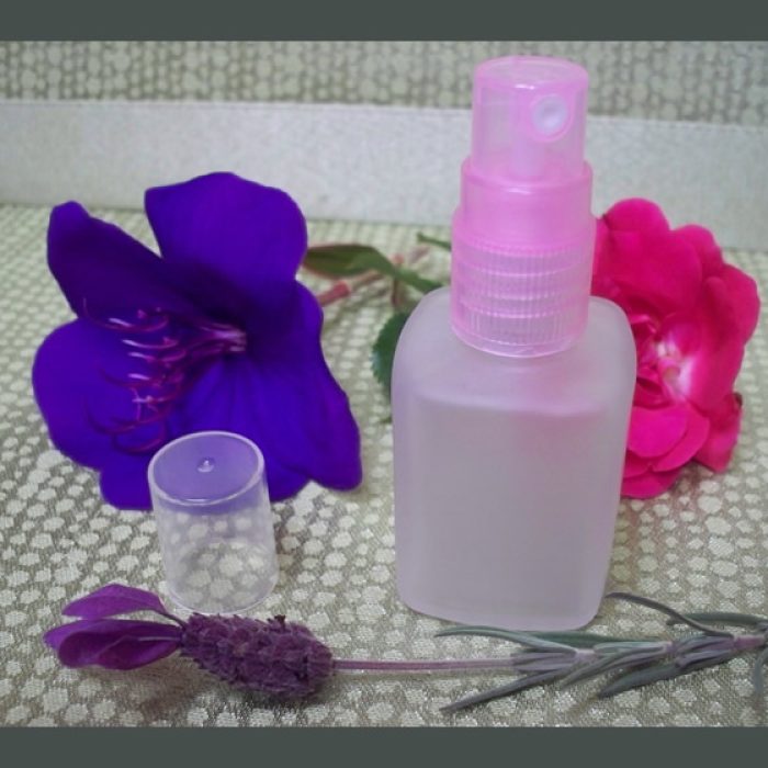 Perfume Screw On Fine Mist Pink Color with 1 oz. Square Fr