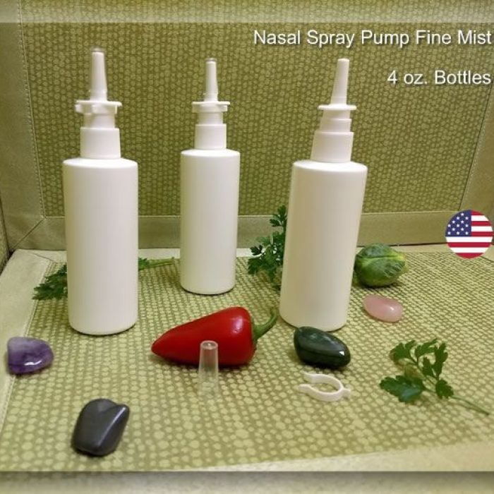 Nasal Spray Pump Fine Mist 4 oz. HDPE White Bottles