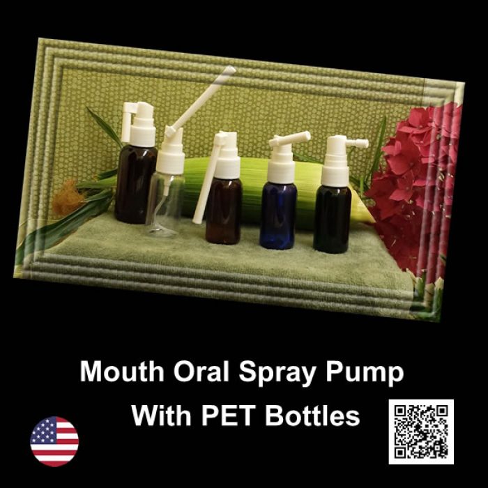 Oral Mouth Spray Pump Fine Mist with EMPTY Glass Bottles