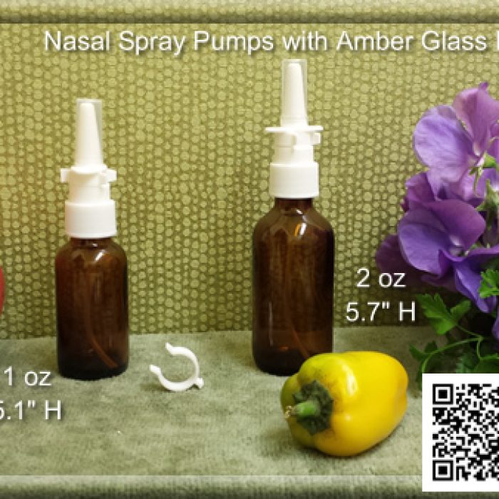 Nasal Spray Pump Fine Mist with 1 oz. or 2 oz. Amber Glass Bottles