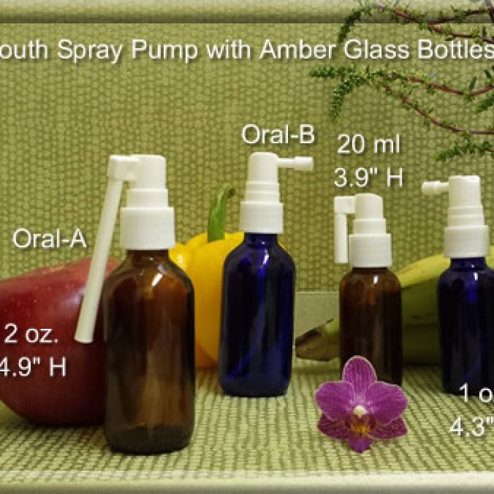 Mouth Oral Spray Pump Fine Mist with Amber Glass Bottles EMPTY