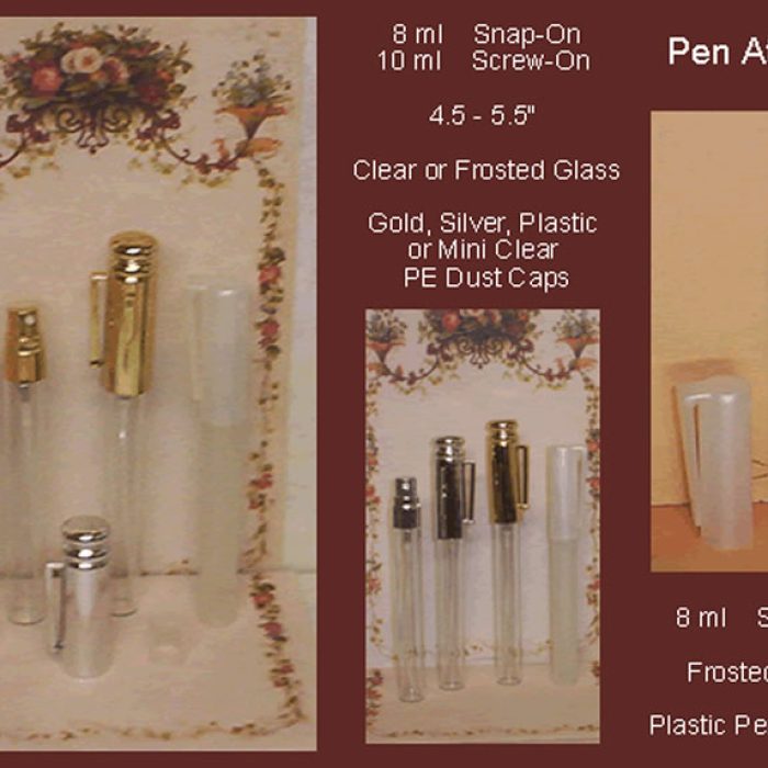 Perfume Screw On Fine Mist 10 ml Pen Clip Slim Frosted Glass Bottle